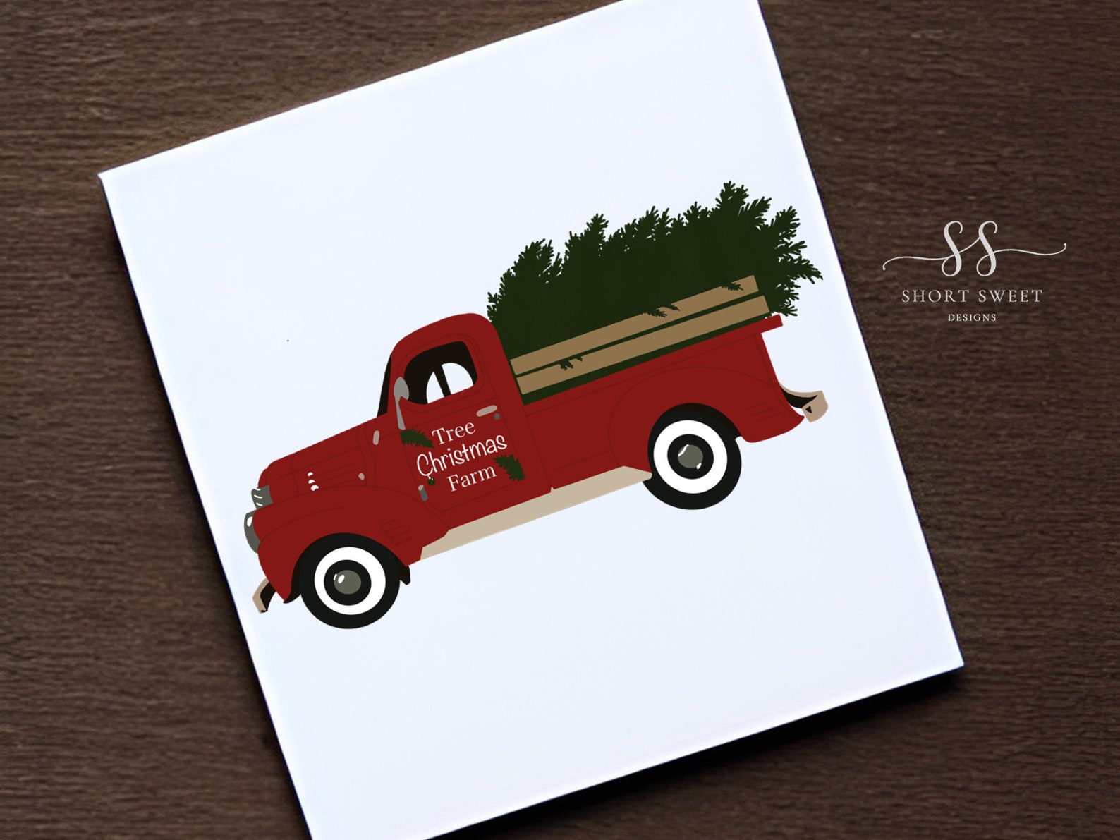 Christmas Tree Truck Clipart Decal Vector Digital Download - Etsy