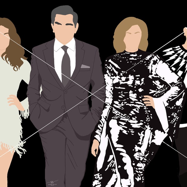 Schitt's Creek - Rose Family Silhouette, Clipart, Decal, Vector- Digital Download, SVG, PNG, JPEG