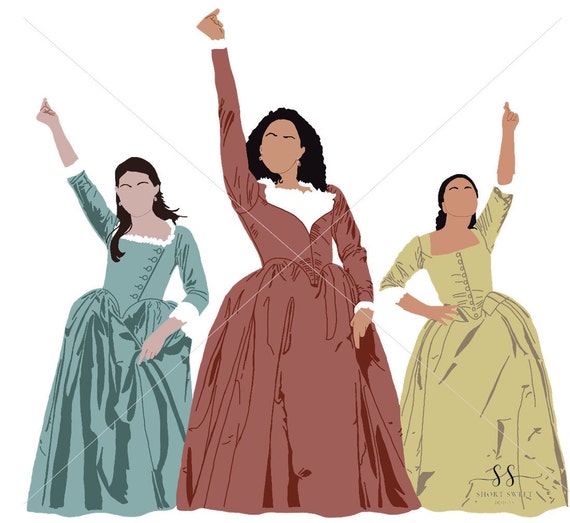 Hamilton Schuyler Sisters Silhouette Clipart Decal Vector Digital Art SVG PNG JPEG Etsy