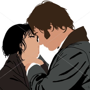 Pride & Prejudice Silhouette Art: Elizabeth and Darcy Vector (Digital Download)