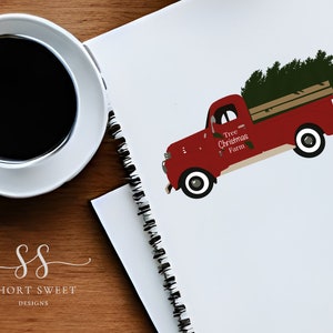 Christmas Tree Truck Clipart, Decal, Vector Digital Download, PNG, JPEG ...