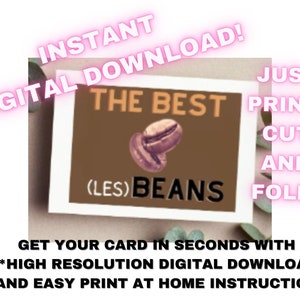 Parabéns aos melhores (Les) Beans - Noivado de casal lésbico / queer + despedida de solteira + cartão de download digital para celebração de casamento