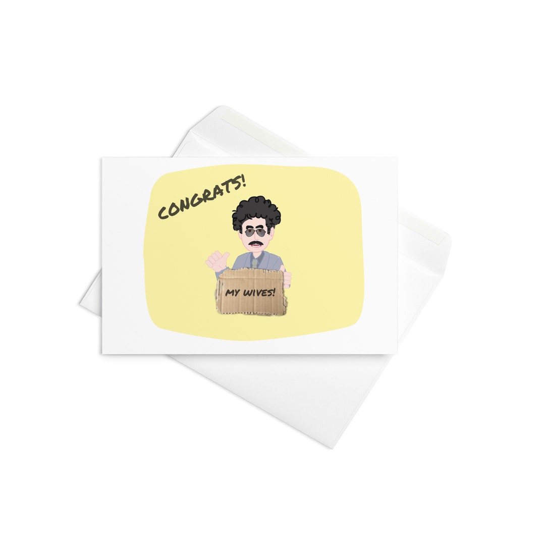 Borat Congrats My Wives Lesbian Wedding Celebration Etsy