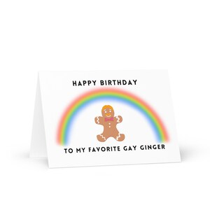 Cartão de feliz aniversário LGBTQ Queer Gay Lésbica para meu Ginger favorito