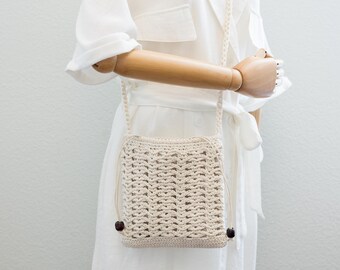 Handmade Crochet Crossbody Purse – Boho Chic Cotton Shoulder Bag – Lightweight & Stylish Everyday Bag