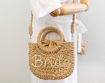 Summer Straw Basket Bag – Boho Chic Handwoven Purse, Lightweight Shoulder Bag, Everyday Vacation Tote