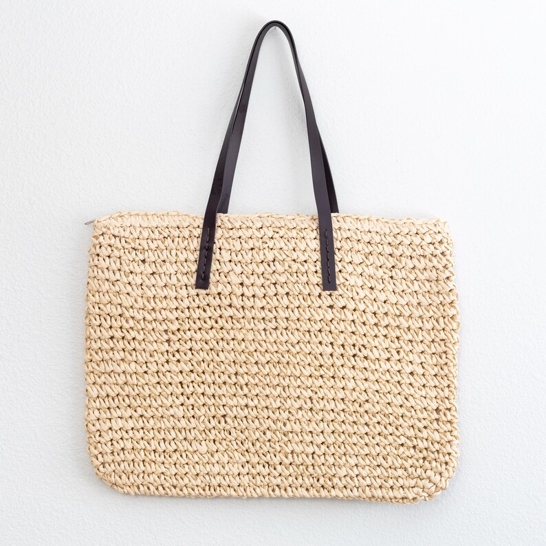 Large Straw Woven Beach Tote Bag: Personalized Shoulder Bag - Etsy