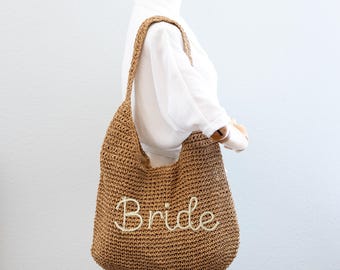 Handmade Straw Woven Shoulder Bag: Boho Beach Tote