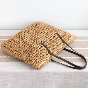Large Straw Woven Beach Tote Bag: Personalized Shoulder Bag - Etsy
