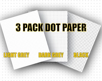 Dot Paper Bundle, 3 Pack Dot Paper, Monochrome Dot Paper