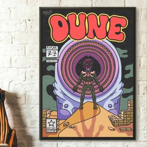 Dune Illustrated Movie Poster (sci-fi fantasy, art poster)