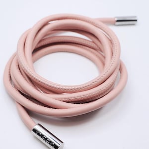 Tie-up Pink Cord belt in soft leather