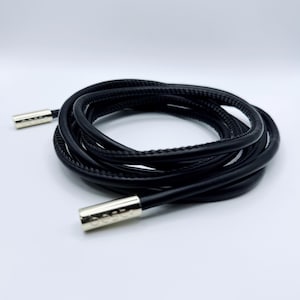 Tie-up Black Rope belt in soft leather