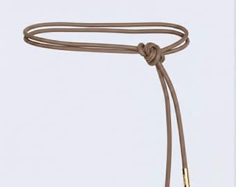 Tie-up Mocha Brown Rope belt in soft leather