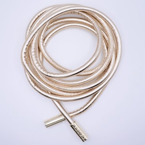 Tie-up Light Gold Rope belt in soft leather