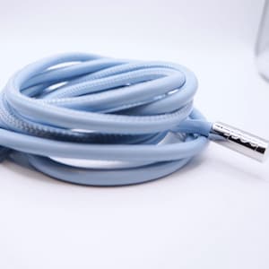 Tie-up Blue Cord belt in soft leather