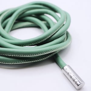 Tie-up Green Cord belt in soft leather