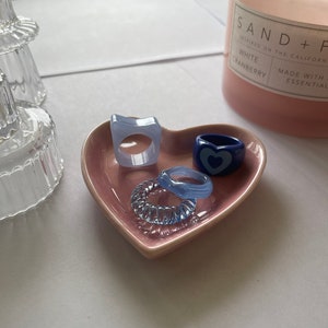 Acrylic Blue Heart Resin 4 Rings - Clear Blue Ring Set | Funky Rings | Gift for Her | Daily Ring | Everyday Ring | Minimalist | Y2K