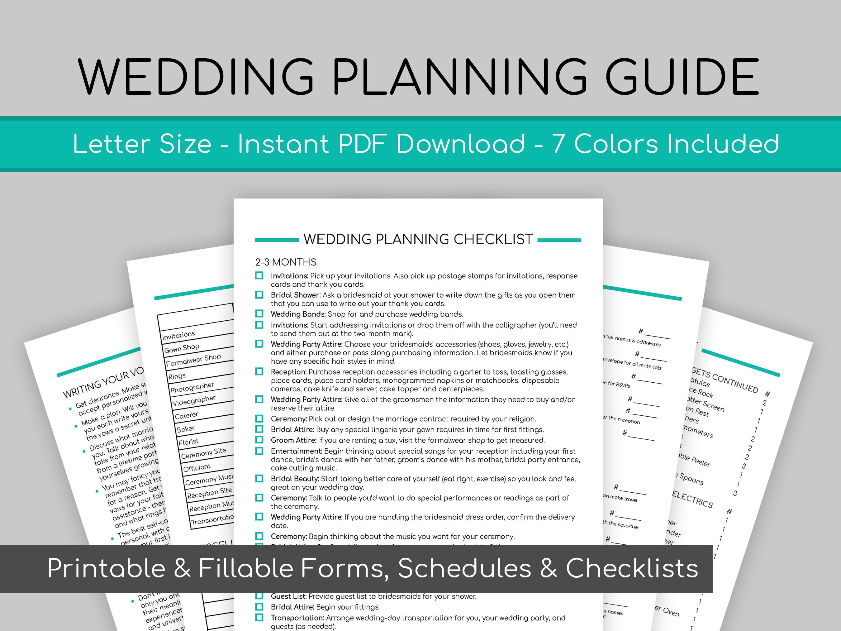 Wedding Form.pdf Wedding Planning | 40 Pages | Printable & Fillable PDF | Guide ...