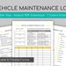 Vehicle Maintenance Form | Printable & Fillable PDF | Maintenance Log ...