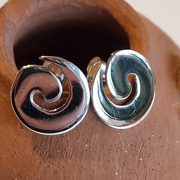 Sterling Silver Spiral Stud Earrings Greek Geometric Jewelry Tiny Earrings Minimalist Swirl Studs Perfect Small Elegant & Cute  Earrings