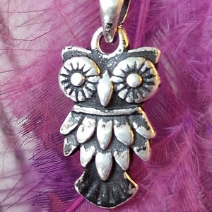 Sterling Silver Owl Pendant: Handmade Unisex Owl Jewelry