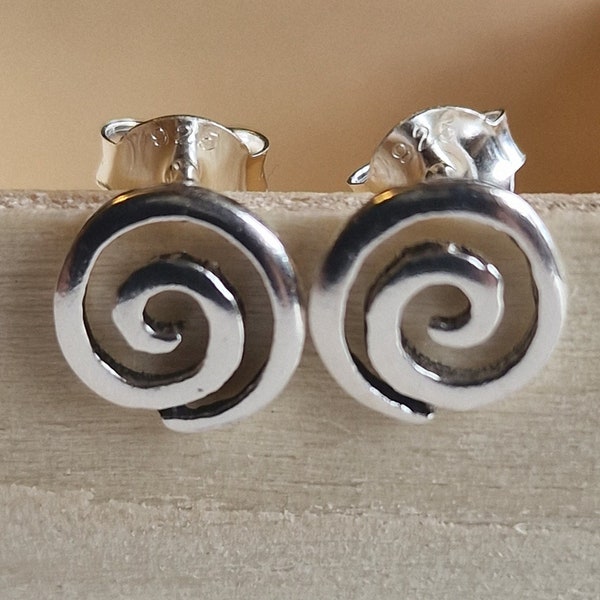 Sterling Silver Spiral Stud Earrings Greek Geometric Jewelry Tiny Earrings Minimalist Swirl Studs Perfect Small Elegant & Cute  Earrings