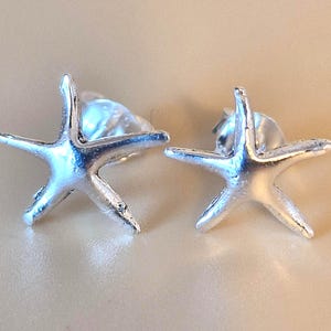 Sterling Silver Tiny Starfish Stud Earrings: Beach Jewelry Gift