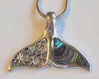 Sterling Silver Abalone Mermaid Tail Pendant Sterling Silver Abalone Mermaid Tail Pendant