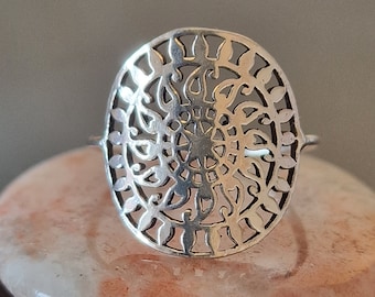 Sterling Silver Sunburst Ring Birthday Gift For Her Statement Ring Celestial Jewelry Handmade Rising Sun Gift For Girlfriend Christmas Gift