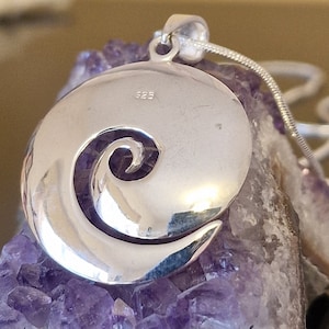 Sterling Silver Spiral Pendant Necklace: Greek Jewelry Design