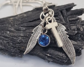 Pendentif plume d’argent personnalisé Collier de plumes en argent sterling 925 Pendentif amérindien Unisexe Collier personnalisé Cadeau pour lui ou elle.