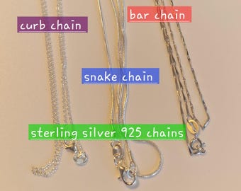 Sterling Silver 925 Necklace Chain: Unisex Sizes 16-22 inch
