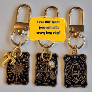 Mini carte de tarot personnalisée noir et or porte-clés carte de tarot porte-clés sorcellerie bijoux mystique astrologie porte-bonheur cadeau spirituel