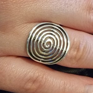 Silver Spiral Ring Statement Ring Gift for Her Infinity Ring Handmade Ring Sterling Silver Ring Sacred Geometry Greek and  Celtic Ring