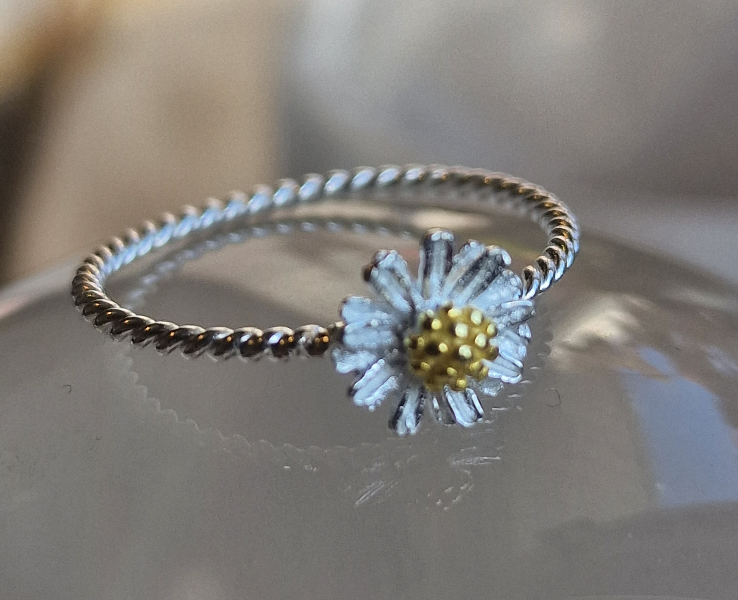 Daisy Jewelry Set Ring Necklace & Stud Earrings Sterling