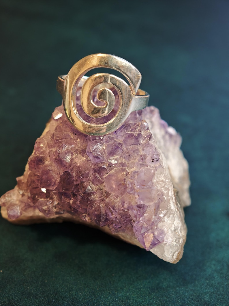 Handmade Sterling Silver Spiral Ring: Celtic Statement Jewelry image 4