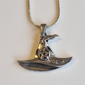 Silver Witch Hat Pendant Goddess of War Gift For Her Birthday Gift Witch Necklace Sterling Silver 925 Handmade Jewelry Halloween Pendant