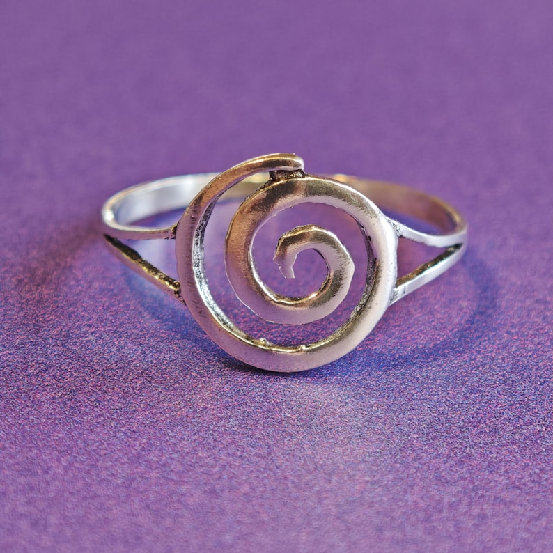 Sterling Silver Spiral Ring: Handmade Celtic Statement Jewelry image 2