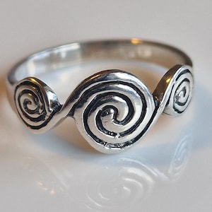 Sterling Silver Spiral Ring Birthday Gift For Her Statement Ring Ancient Greek Jewelry Handmade Gift For Women & Men  Celtic Infinity Ring