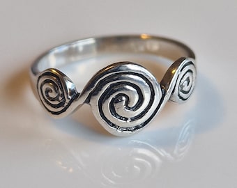 Sterling Silver Spiral Ring Birthday Gift For Her Statement Ring Ancient Greek Jewelry Handmade Gift For Women & Men  Celtic Infinity Ring