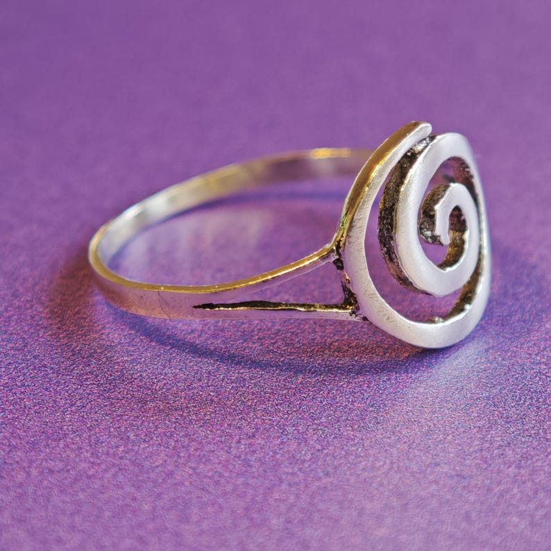 Sterling Silver Spiral Ring: Handmade Celtic Statement Jewelry image 7