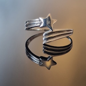 Silver Star Ring Shooting Star Ring Sterling Silver 925 Gift For Her  Star Jewelry  Celestial Jewelry Mother&#39;s Day Gift Boho Jewelry Dainty