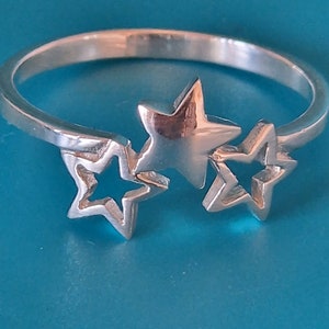 Silver Stars Ring Sterling Silver 925 Celestial Jewelry Celestial Ring Dainty Ring Gift For Her Gift For Mother&#39;s Day & Valentine&#39;s Day Gift