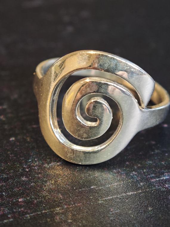 Handmade Sterling Silver Spiral Ring: Celtic Statement Jewelry
