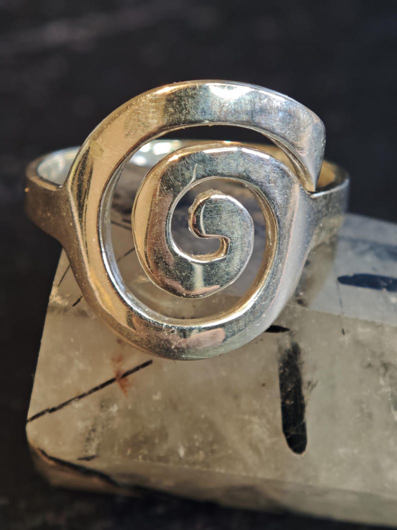 Handmade Sterling Silver Spiral Ring: Celtic Statement Jewelry image 10