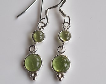 August Birthstone Peridot Drop Earrings Green Crystal Earrings Leo And Virgo Birthstone Sterling Silver Birthday Gift For Her Mother