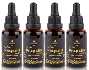 Bee Propolis Tincture: Natural Alcohol-Free Extract (4 x 30ml)