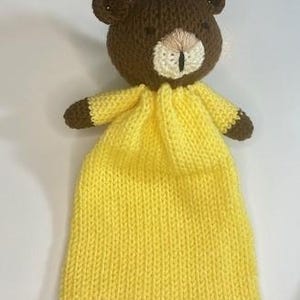 Teddy Bear Lovey, Baby Shower Gift, Crochet Animal Lovey, Crocheted Baby Bear