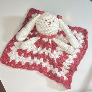 Bunny Lovey, Baby Shower Gift, Crochet Animal Lovey, Crocheted Baby Bear